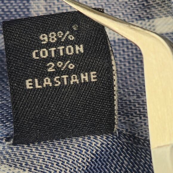 Tommy Hilfiger Shirt Mens Medium 15 1/2 32/33 Blue Plaid Long Sleeve Button Down - Picture 13 of 16